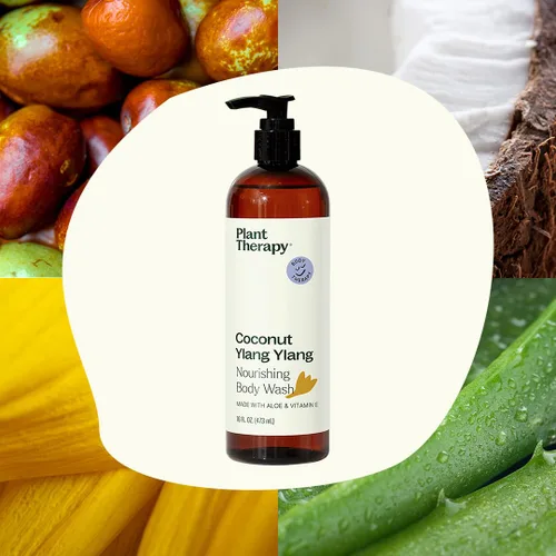 Vista 3 de Plant Therapy Coconut Ylang Ylang Gel de baño natural de 16 onzas para todo tipo de piel, gel de baño sin sulfato, para hombres o mujeres, aroma