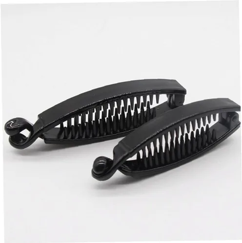 Vista 3 de 2 horquillas de plátano para mujer, pinzas de plástico para el cabello de plástico con ondas negras, accesorios para el cabello para dama