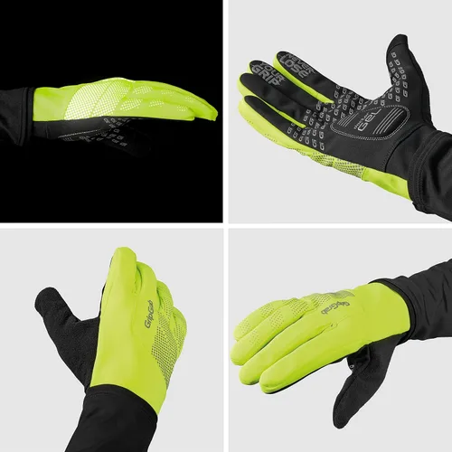 Vista 3 de GripGrab Guantes de bicicleta acolchados de gel para primavera, otoño, a prueba de viento, guantes térmicos de ciclismo para clima frío, guantes