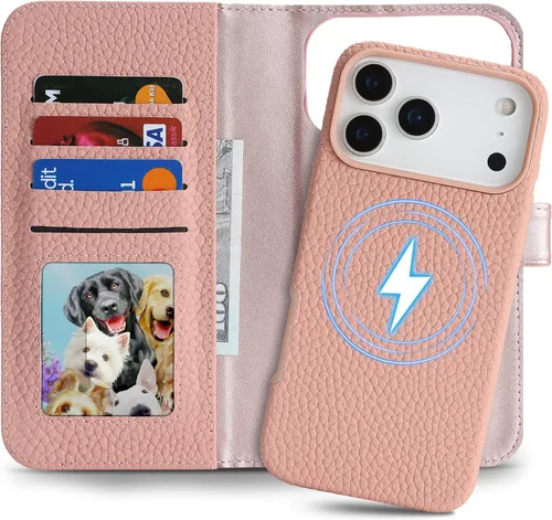 Vista 23 de Funda desmontable de cuero genuino para iPhone SE 2020/SE 2022/7/8, funda magnética 2 en 1 extraíble, soporte de carga Magsafe, funda protectora