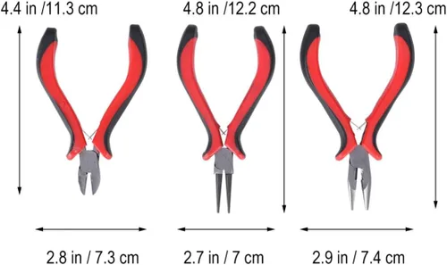 Vista 2 de Jewelry Pliers Set DIY Craft Tool Kit 3 Pieces for Beading Making