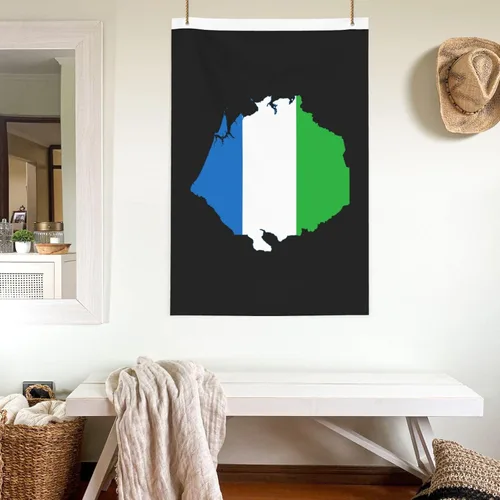 Vista 7 de Sierra Leone Flag Map Premium 2x3FT Flag - Durable and Vibrant Design for Indoor/Outdoor Use