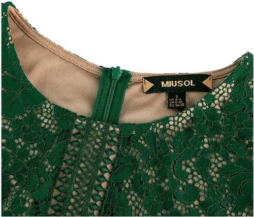 Vista 8 de MISSMAY - Vestido largo formal con mangas de campana, hecho totalmente en encaje, estilo vintage, para mujer