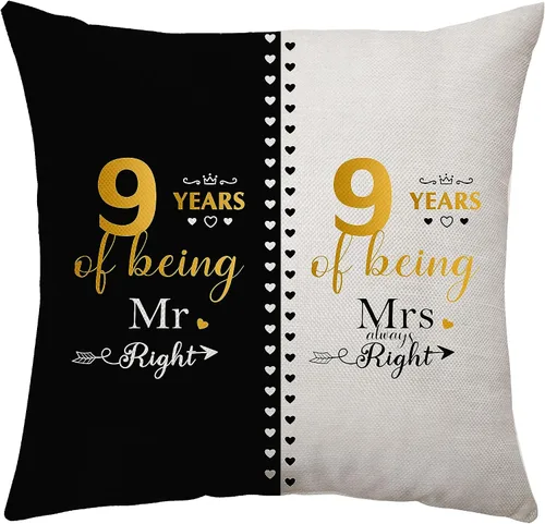 Vista 2 de Mr. Right Mrs. Always Right Regalos para parejas, regalos de matrimonio de 14 años para ella y él, aniversario de boda para parejas, tía, tío, funda