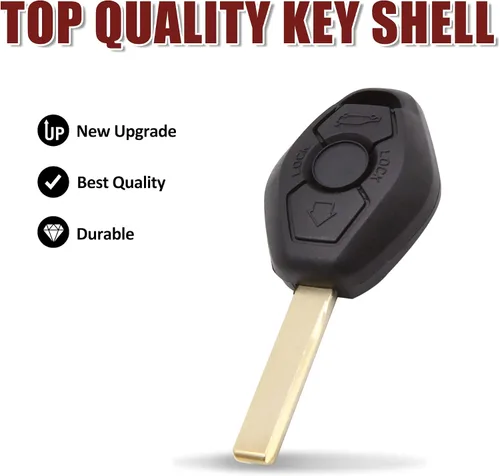 Vista 2 de X AUTOHAUX 2 unids 3 botones sin cortar insertar llavero caso control remoto carcasa carcasa reemplazo para BMW 1 3 5 6 7 Series E38 E39 E46 E60 E61