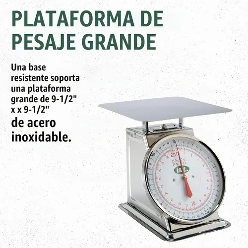 Vista 5 de LEM Productos Báscula de acero inoxidable de 44 libras, plata
