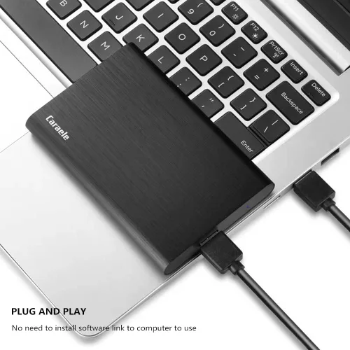 Vista 4 de Disco duro externo portátil ultradelgado de 320 GB, USB 3.0, almacenamiento HDD compatible con PC, computadora de escritorio, laptop, MacBook