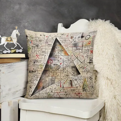 Vista 16 de Fundas de almohada, texto matemático y ecuaciones, formas geométricas, fundas de almohada matemáticas, geometría, fórmulas científicas