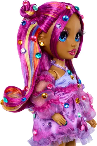 Vista 4 de Rainbow High Be Dazzling Fashion Dolls- Noemie Violette (Purple) with Bedazzler Tool and Sparkle Gems