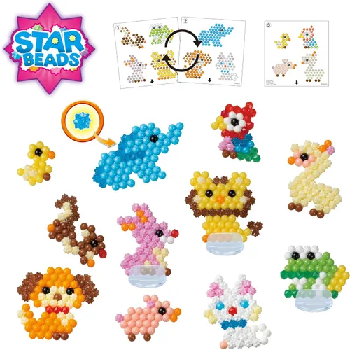Vista 2 de Aquabeads Arts & Crafts Animal Buddies Theme Refill con cuentas y plantillas
