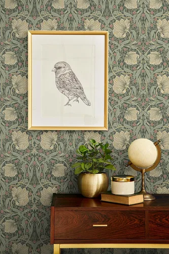 Vista 5 de NextWall - Papel pintado floral de pimpernel de pelar y pegar (Gardenia y Salvia)