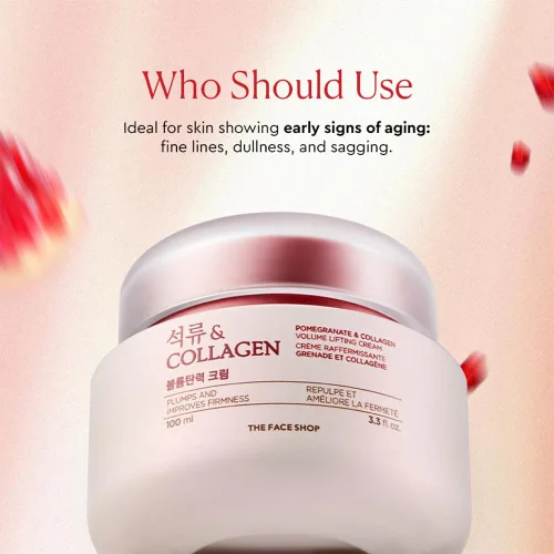 Vista 6 de The Face Shop Crema de ojos con levantamiento de volumen de granada y colágeno Crema revitalizante profunda para elasticidad, firmeza y densidad