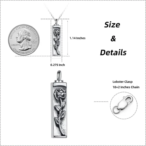 Vista 7 de Collar con colgante de urna de cremación de árbol de la vida celta para mujer, plata de ley US1