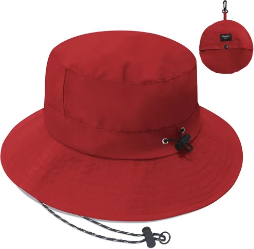 Vista 26 de PFFY Waterproof Bucket Hats for Men Women Packable Sun Hat for Outdoors Caqui Sólido