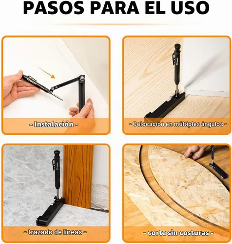 Vista 8 de Saker Herramienta de Trazado Multifunción - Lápiz de Construcción - Herramienta de Trazado de Aleación de Aluminio con Lápiz para Agujeros