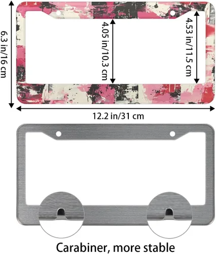Vista 3 de Marcos para matrícula, cubierta geométrica abstracta colorida para placa de automóvil con tornillos, soporte universal de 4 agujeros, marco de placa
