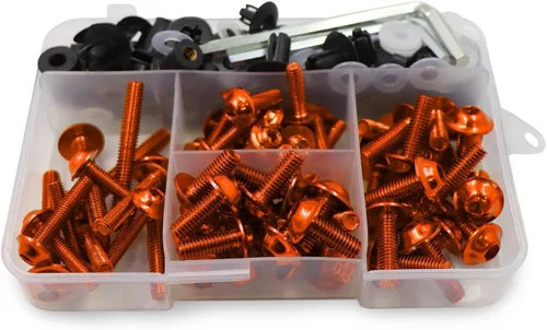 Vista 6 de Kits de carrocería 195 piezas de tornillos de fijación de pernos de carenado para Yamaha R1 R6 R3 FZ1 FZ6 FZ8 FZ8 FZ07 FZ09 MT03 MT07 MT09 MT10 XJ6