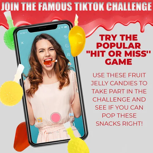 Vista 3 de Fusion Select - Gelatina de frutas para hacer el reto en Tik Tok - Dulces en forma de frutas con sabores surtidos de fresa, naranja, manzana, piña