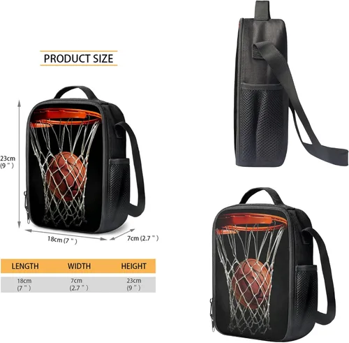 Vista 77 de HUGS IDEA Juego de 3 bolsas escolares con aislamiento térmico para el almuerzo, estuche para lápices