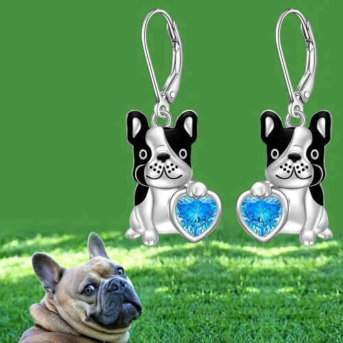Vista 8 de Shamrock Flamingo French Bulldog Turkey Black Cat Pumpkin Christmas Tree Snowman Earrings for Women Sterling Silver St Patircks Jewelry Gifts