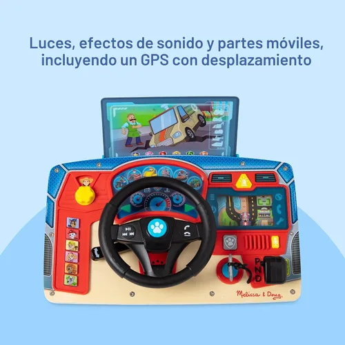 Vista 3 de Melissa & Doug PAW Patrol Rescue Mission Tablero de actividades de madera para niños, juguetes sensoriales para niños, juguete de conducción