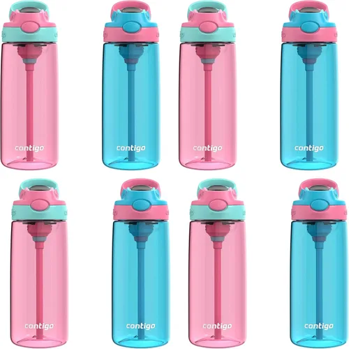 Vista 42 de Contigo Aubrey - Botella de agua para niños, paquete de 2, 20 onzas, azalea/jade y frambuesa azul. Azalea, tapa a prueba de derrames, apta