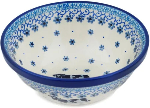 Vista 57 de Auténtico cuenco de cerámica polaca de 6 pulgadas Signature UNIKAT en diseño de gnomo de apicultor hecho a mano en Bolesławiec Polonia por Ceramika