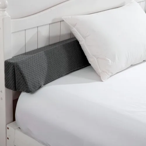 Vista 5 de Almohada de cuña para cabecera, relleno de espacio de cama tamaño King gris, almohada de cuña plegable para cabecero, relleno de colchón de espuma