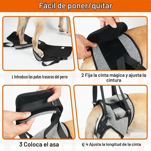 Vista 7 de ROZKITCH Arnés de elevación para perros, ayuda de soporte trasero para mascotas, aprobado por veterinarios, para ayuda de edad avanzada con poca