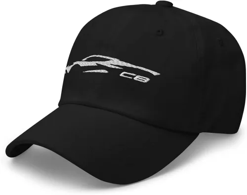 Vista 3 de JG Infinite Sombrero de regalo para papá Corvette C8 Outline de 8 generación de motor medio Vette
