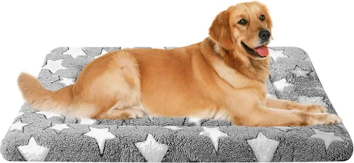 Vista 40 de Tapete de cama para perro, almohadilla reversible para jaula de perro con alfombrilla lavable y espuma suave, cama plana para mascotas para perros