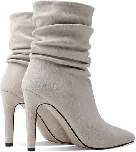 Vista 5 de heelchic Botas de tobillo cómodas de las mujeres del dedo del pie puntiagudo atractivas botas de tacón alto de aguja botas cortas