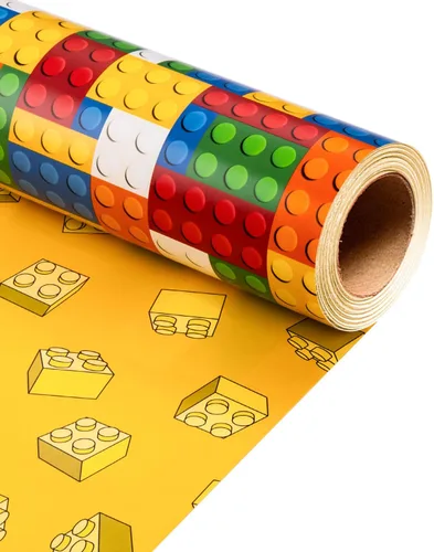 Vista 12 de MAYPLUSS Rollo de Papel de Regalo, Papel de Regalo con Bandera a Cuadros Azul y Blanco, Papel de Regalo Reversible para Patinadores y Carreras