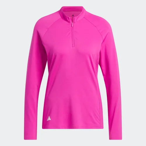Vista 5 de adidas Polo de golf de manga larga con cremallera corta para mujer