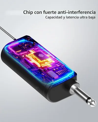Vista 5 de Micrófono inalámbrico, micrófono dinámico de mano profesional con receptor recargable, ajuste de volumen de 5 niveles, iluminación RGB dinámica