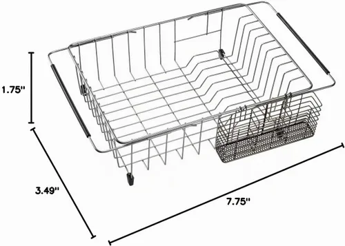 Vista 6 de SANNO - Estante de secado de utensilios de acero inoxidable y organizador de cubiertos con ganchos, soporte extraíble para cubiertos, color negro