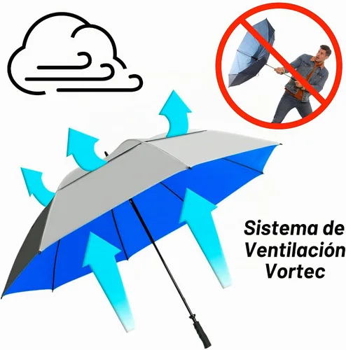 Vista 4 de SunTek Paraguas con toldo ventilado con protección UV de 68 pulgadas Negro