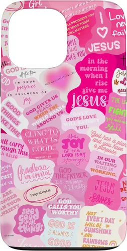 Vista 23 de Funda estética para iPhone 16 con versículos bíblicos cristianos con citas positivas