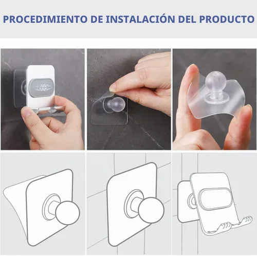 Vista 3 de Soporte para Teléfono de Ducha - Soporte Ajustable para Celular con Almohadillas Adhesivas para Baño y Cocina (1 PIEZA)