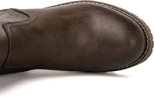 Vista 6 de GLOBALWIN Botas altas de motocicleta con tiras para mujer, botas de equitación de pantorrilla ancha con cordones en la parte trasera para otoño e