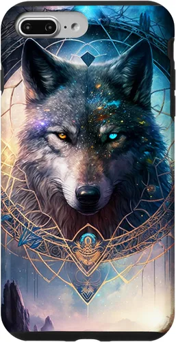 Vista 12 de Wolf Mystical Surreal Fantasy Funda para iPhone 17