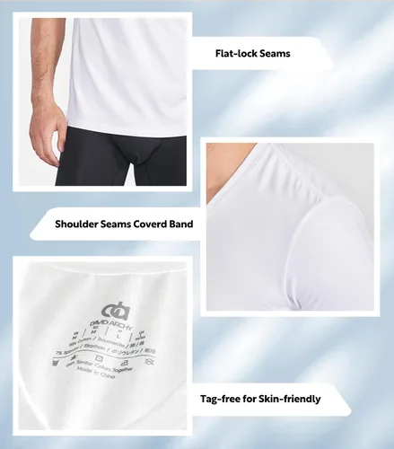 Vista 4 de DAVID ARCHY Men's Cotton Undershirts Moisture-Wicking V Neck or Crew Neck Plain T Shirts Super Soft Tees for Men 3 Pack