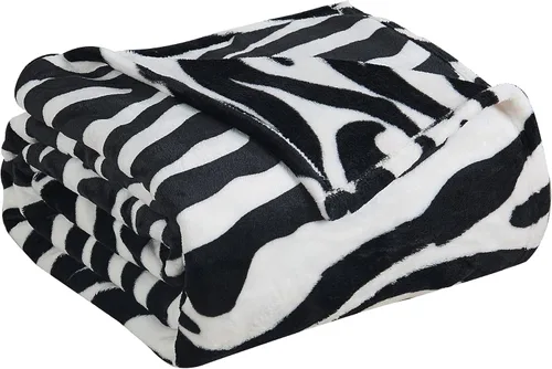 Vista 6 de Home Soft Things Manta de cama estilo safari animal, azul, tamaño individual