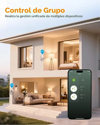Vista 7 de TESSAN - Paquete de 2 enchufes inteligentes, toma de enchufe doble WiFi