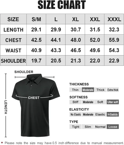 Vista 7 de Orrstarry Paquete de 5 polos para hombre, secado rápido, ropa deportiva de manga corta, polos de golf que absorben la humedad, camisa deportiva