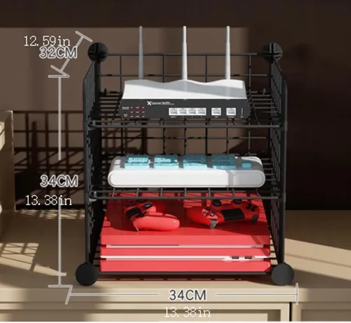 Vista 2 de Soporte flotante para estante enrutador, estante inalámbrico para módem WiFi, estante de almacenamiento para almacenamiento doméstico para objetos