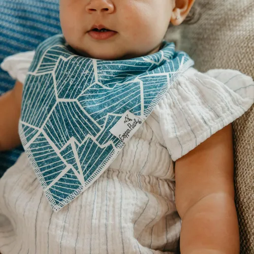 Vista 9 de Copper Pearl Baberos para bebé, paquete de 4, baberos estampados tipo bandana para bebé niña y niño, baberos de algodón suave para la dentición
