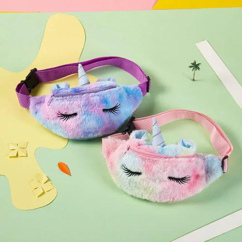 Vista 2 de Riñonera para niñas, bolsa de cintura de unicornio para niñas, bolsa cruzada para cinturón, bonita bolsa de cintura de viaje para niños, regalo