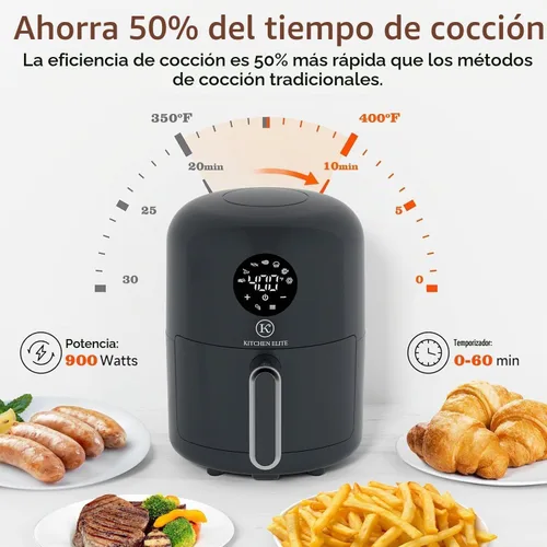 Vista 4 de Kitchen Elite® Freidora de aire compacta, freidora de aire digital pequeña 7 en 1, más del 90% menos aceite, cesta antiadherente y apta