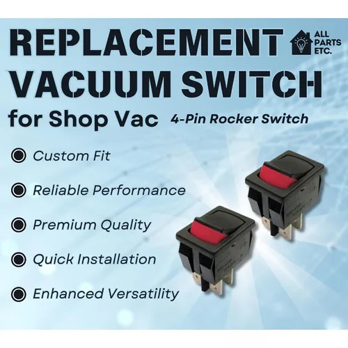 Vista 2 de Interruptor de vacío de repuesto para aspiradora Shop Vac – Interruptor basculante de 4 pines para aspiradora, interruptor de encendido y apagado
